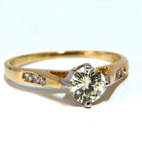 .45ct Fancy Light Yellow Round Vintage Diamond Rin